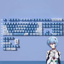 EVA Rei Ayanami 104+23 Clear PC+PBT Dye-subbed Pudding Jelly Keycaps Set Cherry Profile Mechanical Keyboard